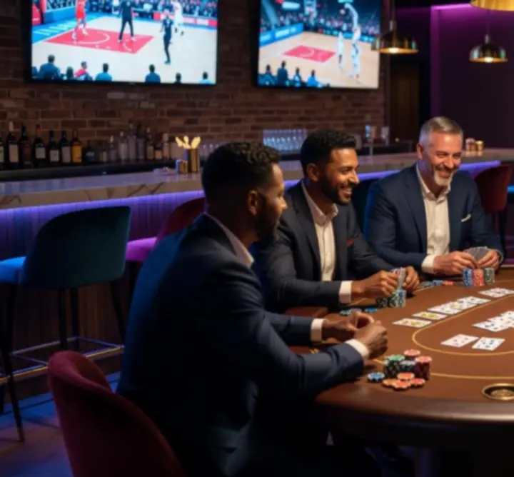 Stół pokerowy podczas środowej poker night w 